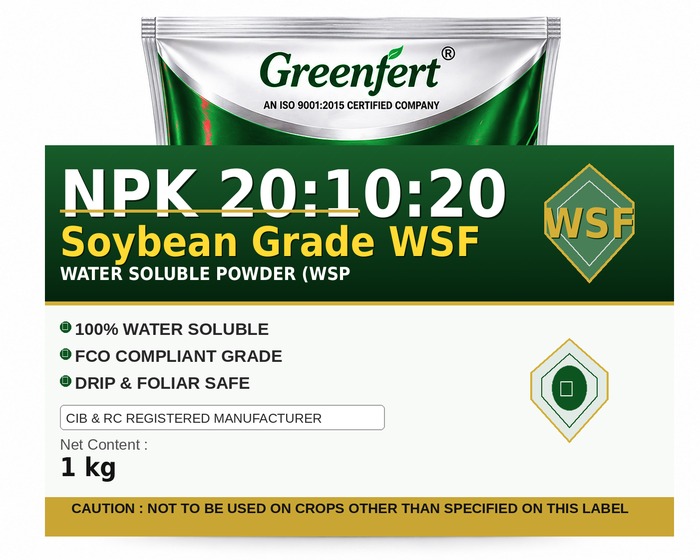 Greenfert NPK 20:10:20 Soybean Grade WSF — WSF packaging bag