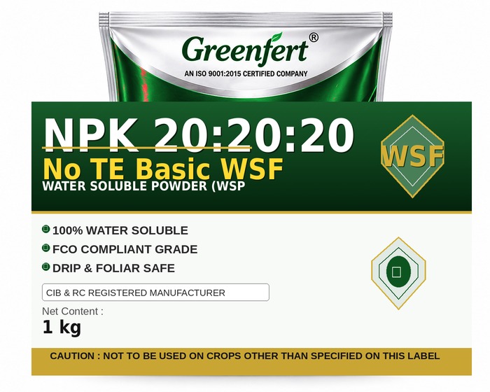 Greenfert NPK 20:20:20 No TE Basic WSF — WSF packaging bag