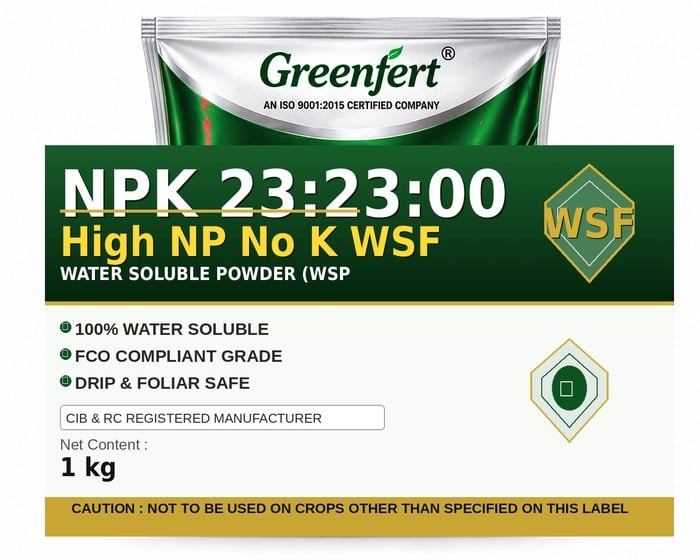 Greenfert NPK 23:23:00 High NP No K WSF — WSF packaging bag