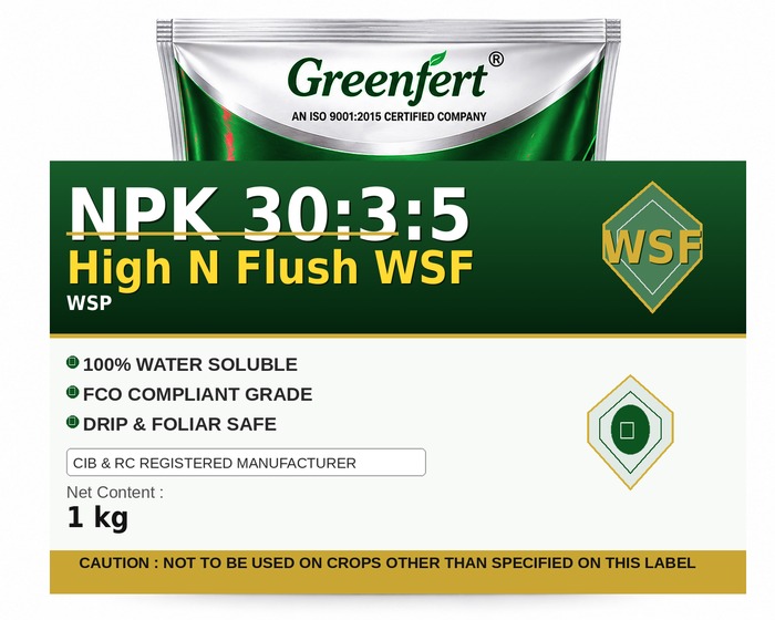 Greenfert NPK 30:3:5 High N Flush WSF — WSF packaging bag
