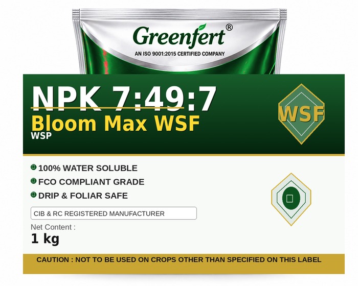 Greenfert NPK 7:49:7 Bloom Max WSF — WSF packaging bag
