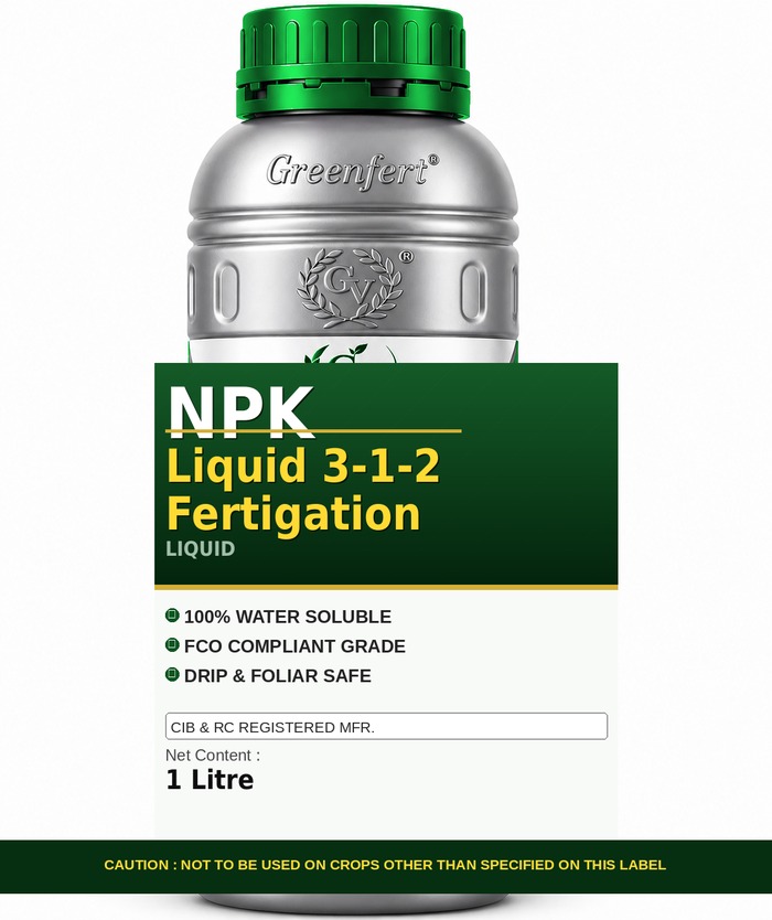 Greenfert NPK Liquid 3-1-2 Fertigation — bottle packaging
