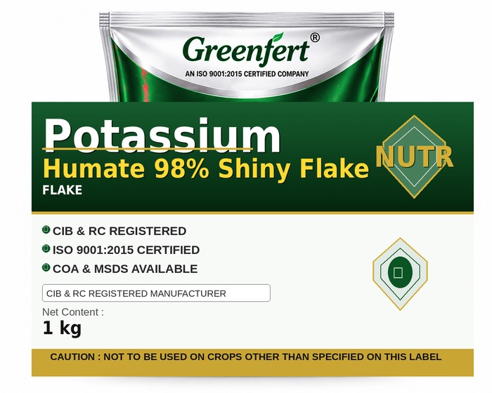 Greenfert Potassium Humate 98% Shiny Flake — bottle packaging