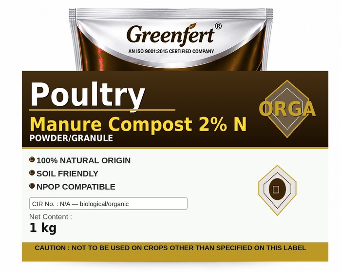 Greenfert Poultry Manure Compost 2% N — N packaging bag