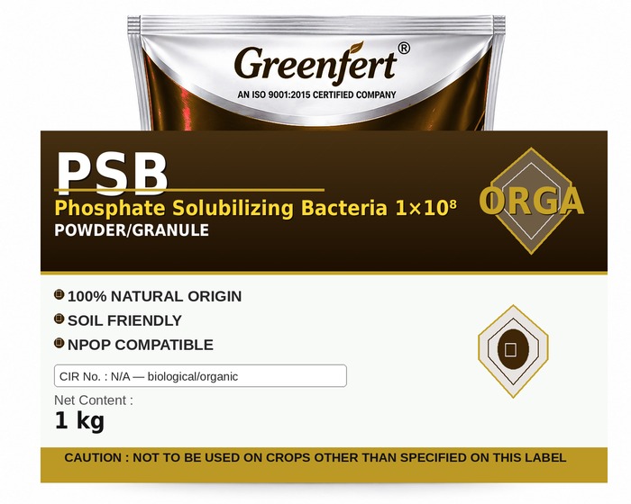 Greenfert PSB Phosphate Solubilizing Bacteria 1×10⁸ — 10 packaging bag