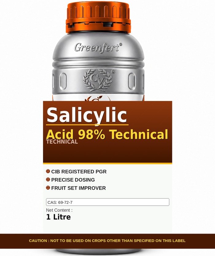 Greenfert Salicylic Acid 98% Technical — technical grade jar