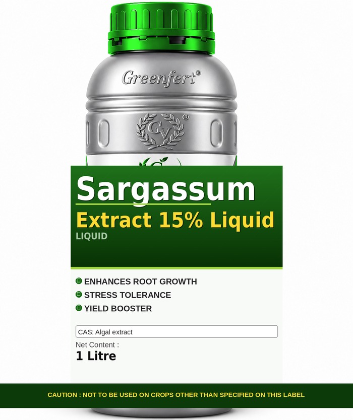 Greenfert Sargassum Extract 15% Liquid — bottle packaging
