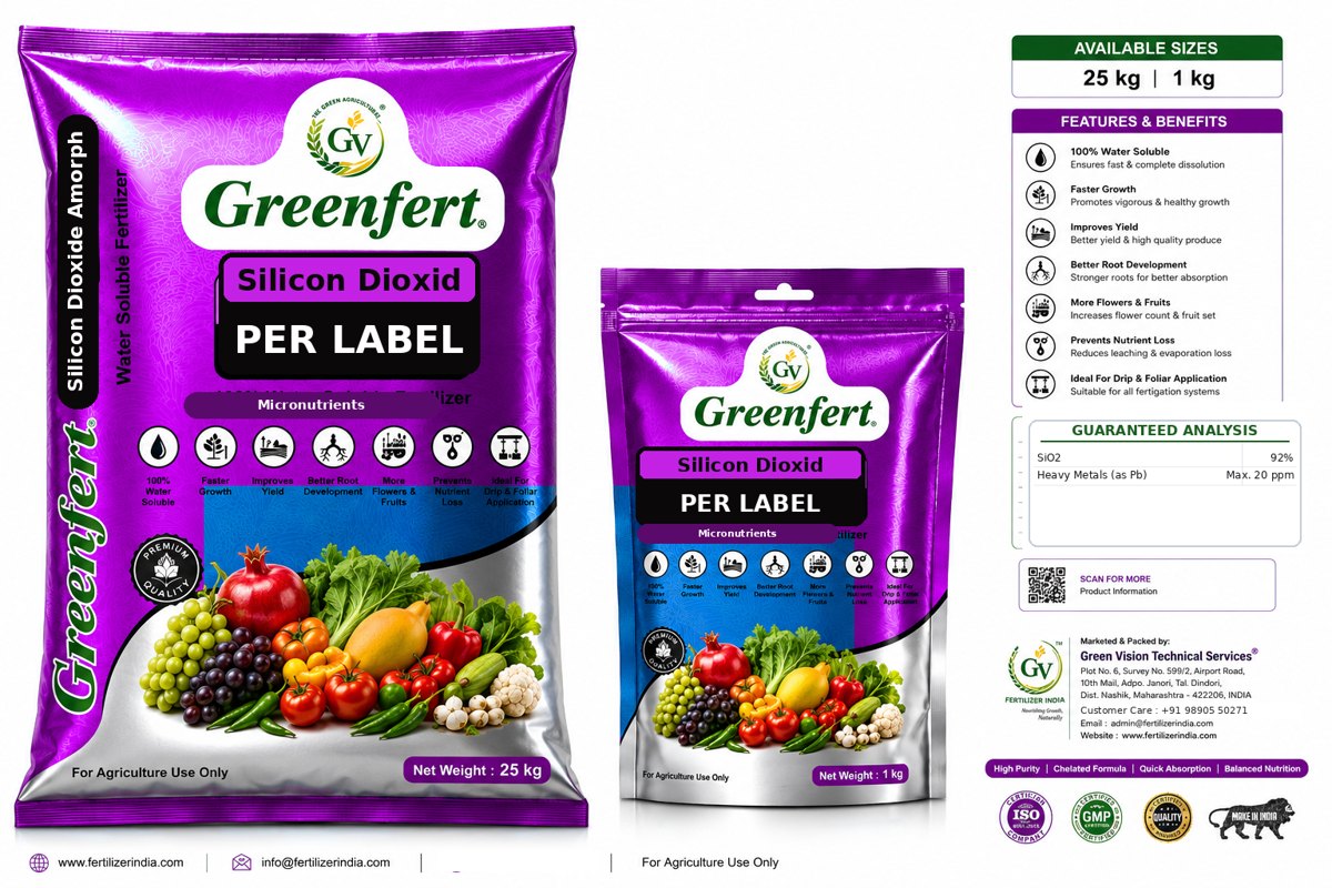 Greenfert Silicon Dioxide Amorphous 92% SiO2 packaging