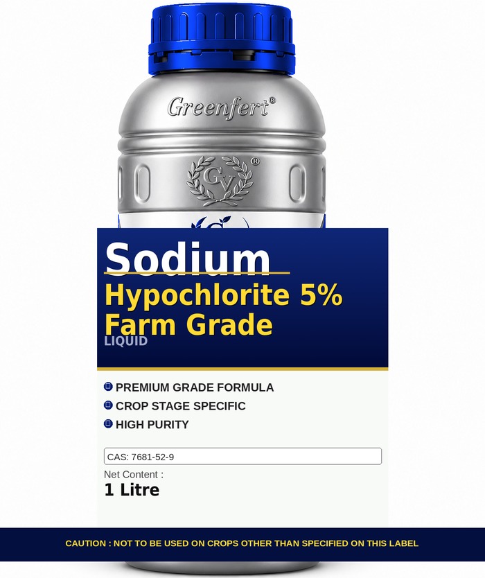 Greenfert Sodium Hypochlorite 5% Farm Grade — bottle packaging