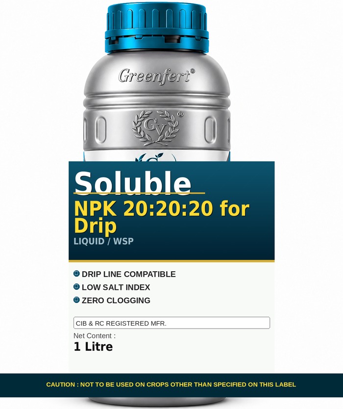 Greenfert Soluble NPK 20:20:20 for Drip — DRIP packaging bag