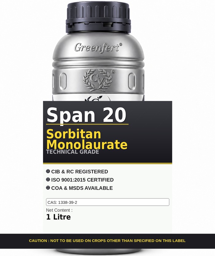 Span 20 Sorbitan Monolaurate — technical grade jar