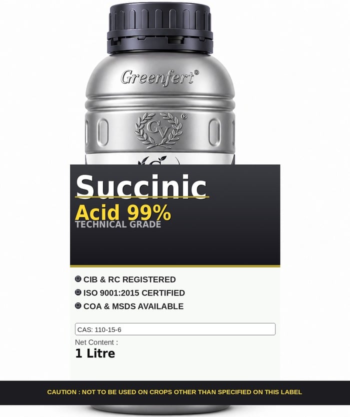 Succinic Acid 99% — technical grade jar