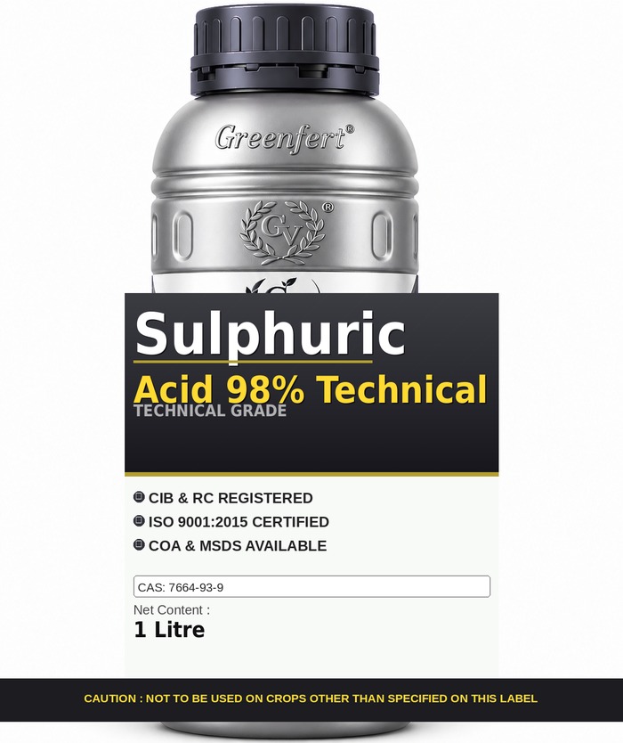 Sulphuric Acid 98% Technical — technical grade jar