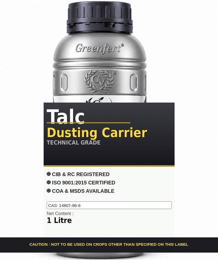 Talc Dusting Carrier — technical grade jar