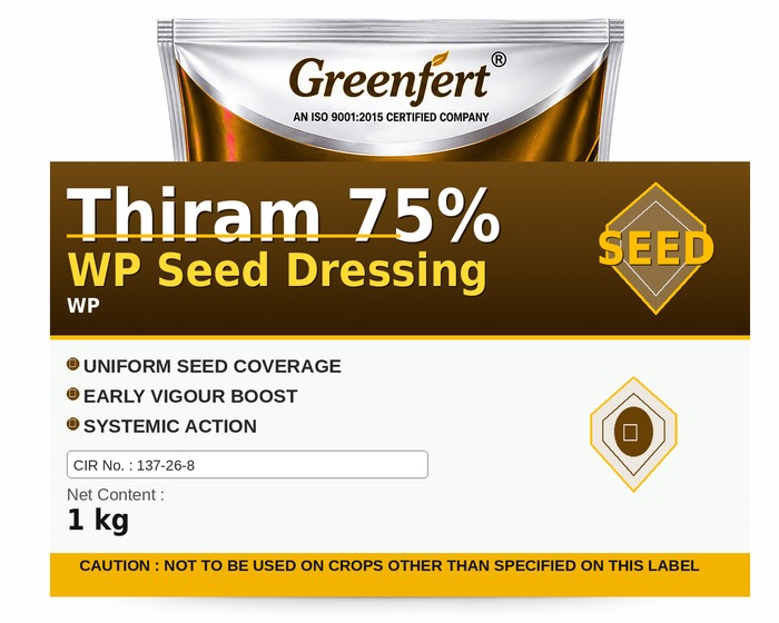 Greenfert Thiram 75% WP Seed Dressing — DRESSING packaging bag