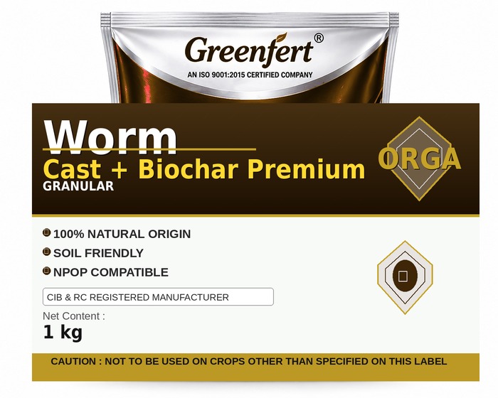 Greenfert Worm Cast + Biochar Premium — bottle packaging