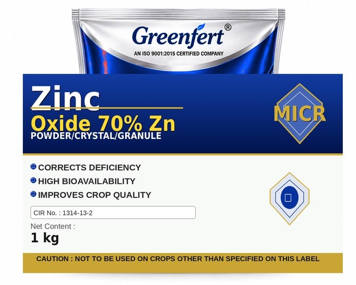 Greenfert Zinc Oxide 70% Zn — ZN packaging bag