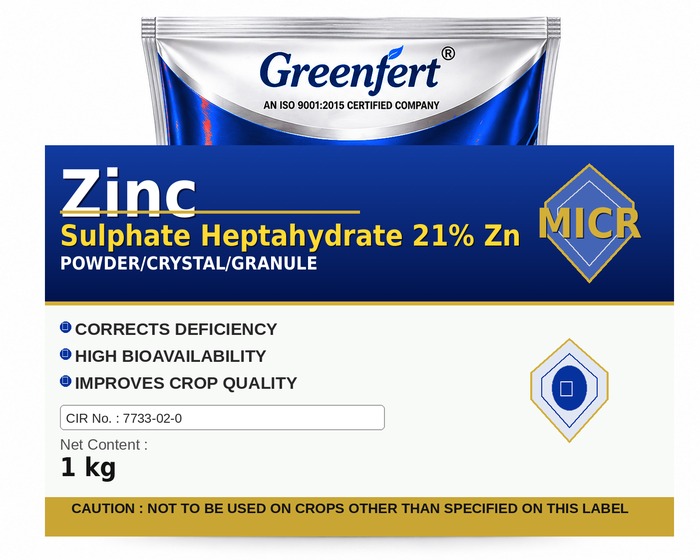 Greenfert Zinc Sulphate 21% Zn — ZN packaging bag