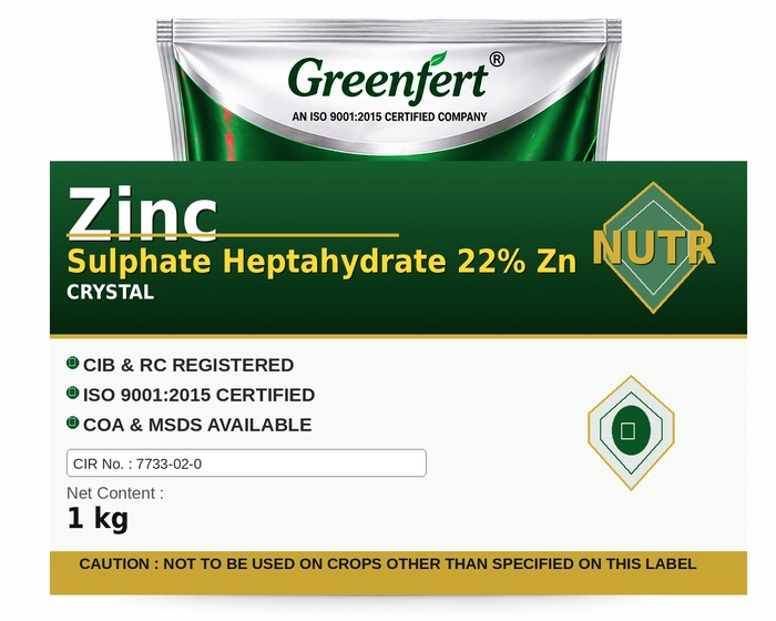 Greenfert Zinc Sulphate 22% Zn — ZN packaging bag