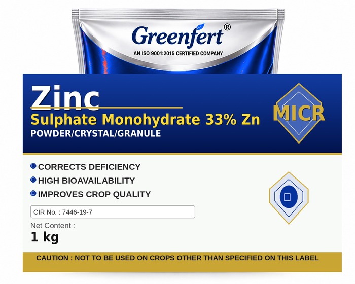 Greenfert Zinc Sulphate 33% Zn — ZN packaging bag
